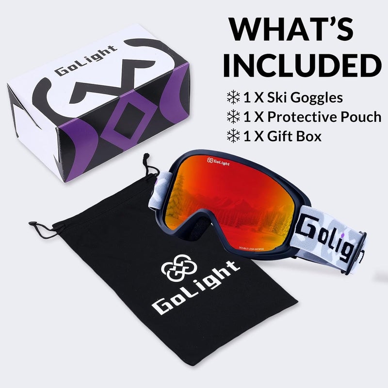 Golight Youth, Teen & Small-Face Adult Ski Goggles – Safe Fit for Small Faces, Anti-Fog Lens & UV400 Full Protection - Image 5